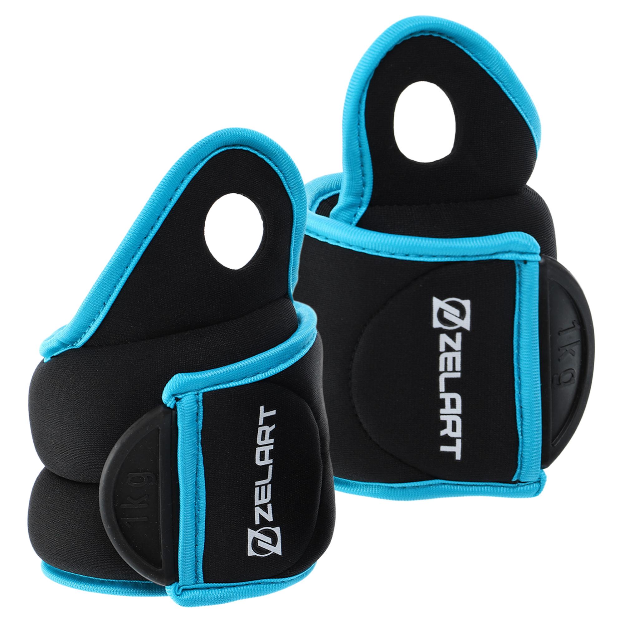 Обтяжувачі-манжети для рук Zelart Pro 2х1 кг Темно-синій/Чорний (FI-4245-2_Черный-темно-синий) - фото 7