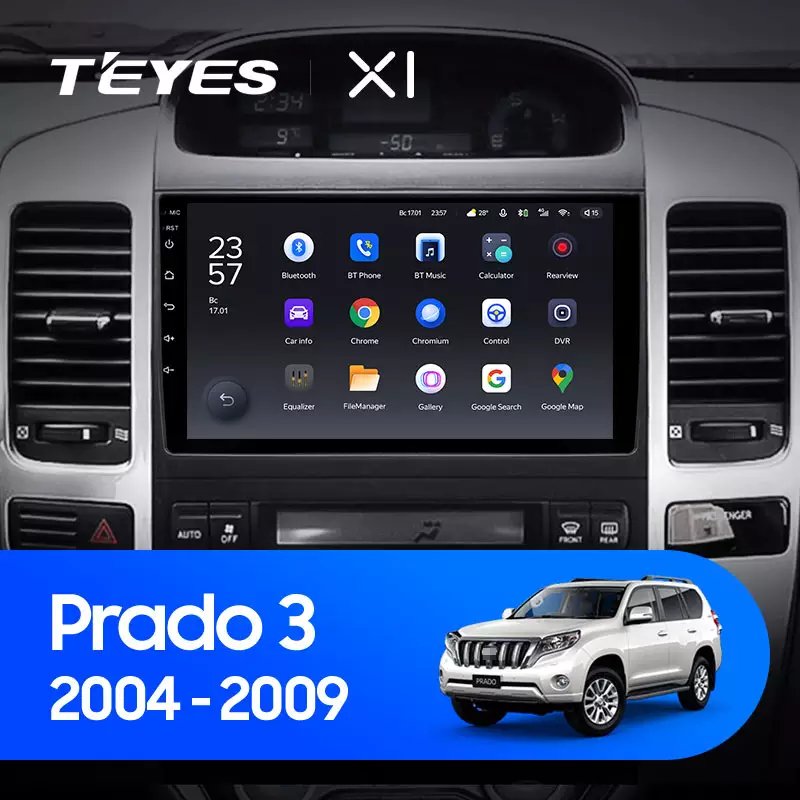 Автомагнитола штатная Teyes для Toyota Land Cruiser Prado 120 2004-2009 Android X1 2+32G Wi-Fi вариант B (1674654609) - фото 2