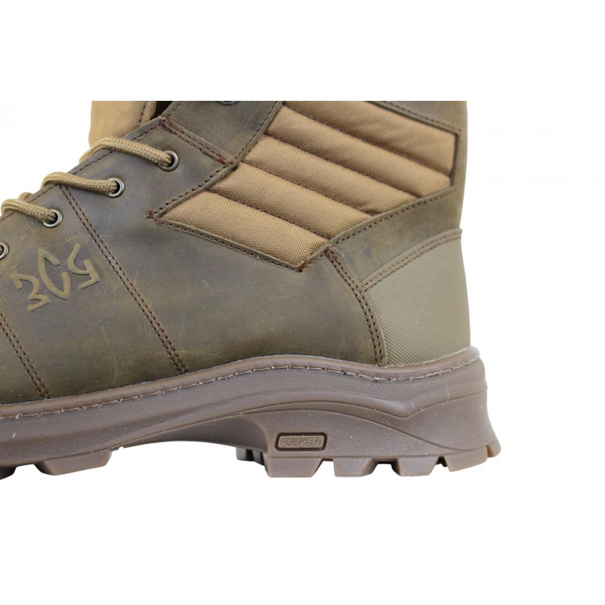 Берцы демисезонные мужские Crossav 17 царапка кожа/крейзы/кордура р. 40 оливковый (Crossav17оD40) - фото 8