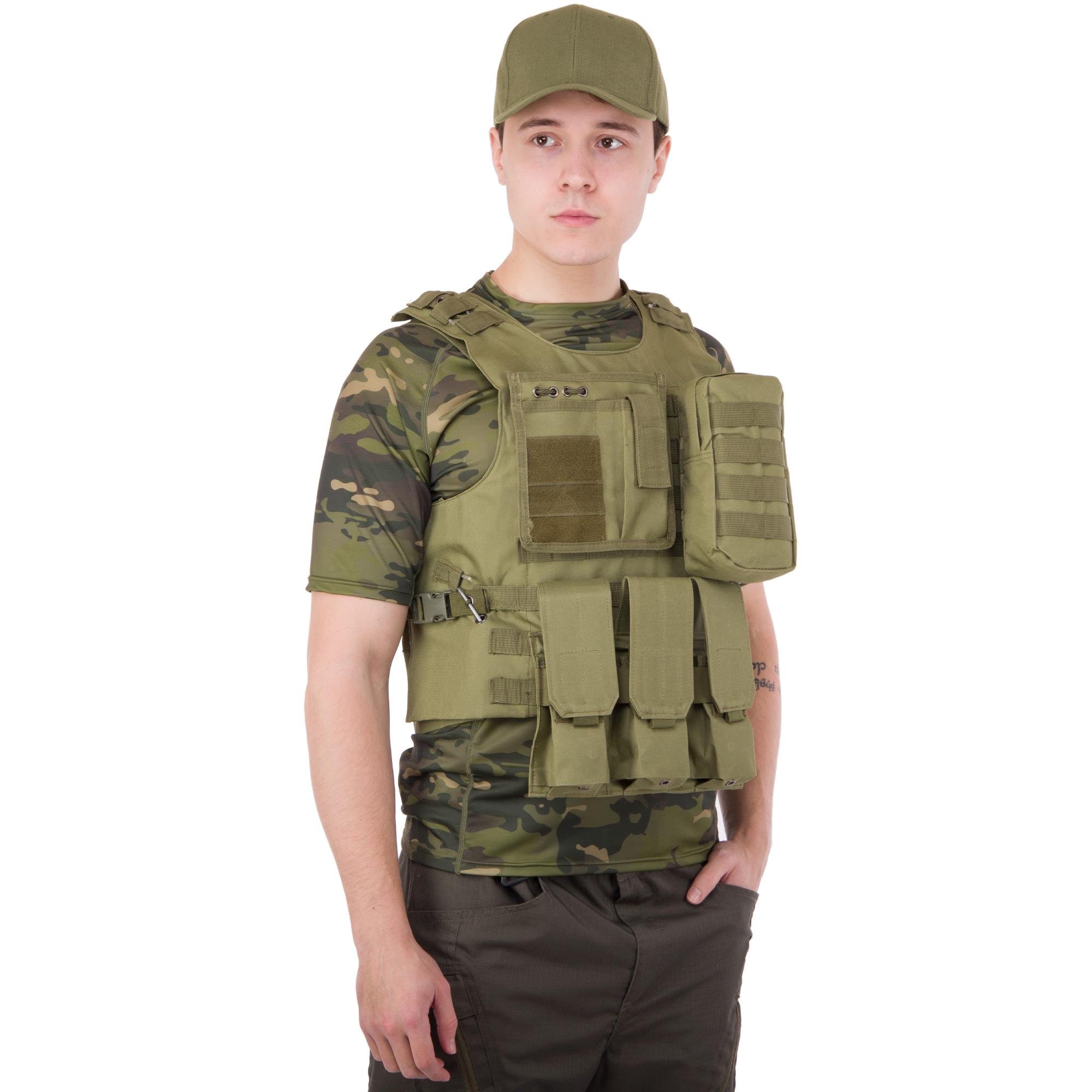 Розвантажувальний жилет Military Rangers універсальний на 4 кишені Оливковий (ZK-5516)