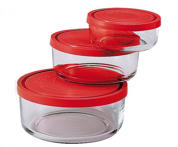 Набор емкостей Bormioli Rocco 226017 Gelo с крышками 3 шт. (6113653f2bb0b30545287a03)