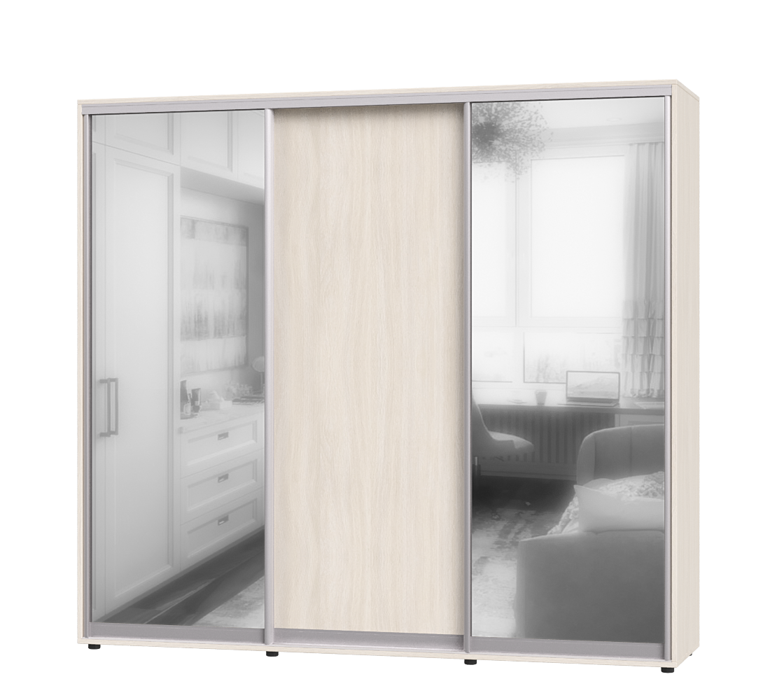 Шафа-купе тридверна Еверест ШК-05 240х60х220 см Дуб Молочний (07484)