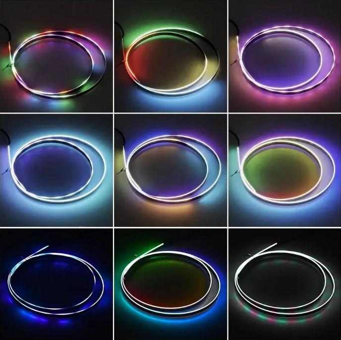 Підсвітка автомобільна в салон Ambient Rgb багатобарвна стрічка в торпеду з пультом 110 см/25 см (4589) - фото 3