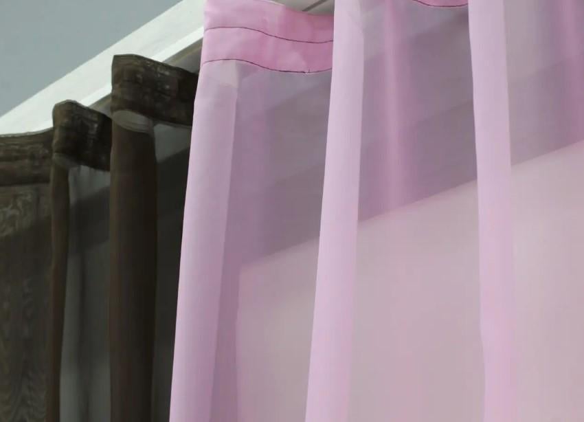 Комплект штор на кухню 265х170 см Венге/Розовый (017к) - фото 3 Комплект штор на кухню 265х170 см Венге/Розовый (017к) - фото 3