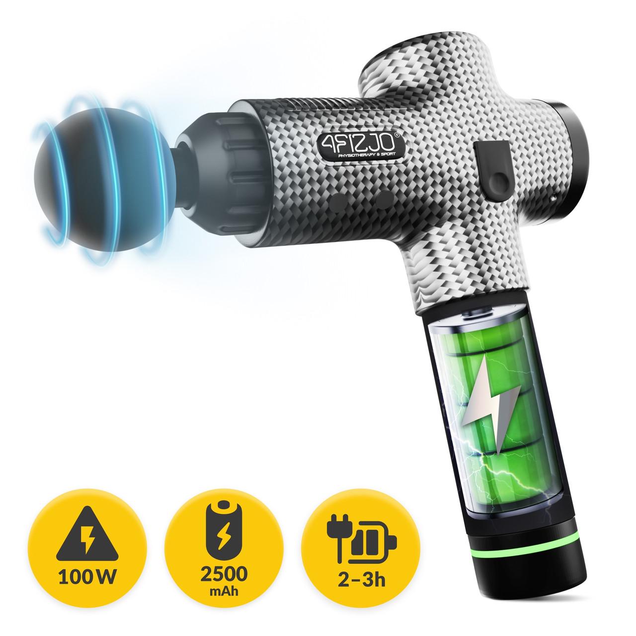 Массажер перкуссионный 4fizjo Massage Gun Ultra Cool Edition ручной 100 Вт (P-5905973401470) - фото 3