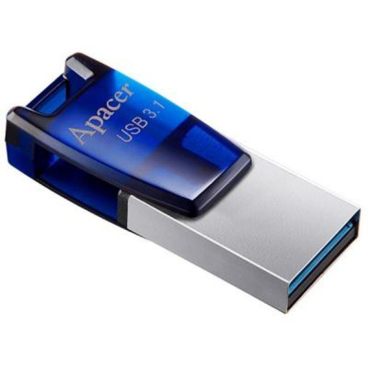 Флешка для ноутбука Flash Apacer USB 3.1 AH179 microUSB OTG 16Gb Blue (AP16GAH179U-1)