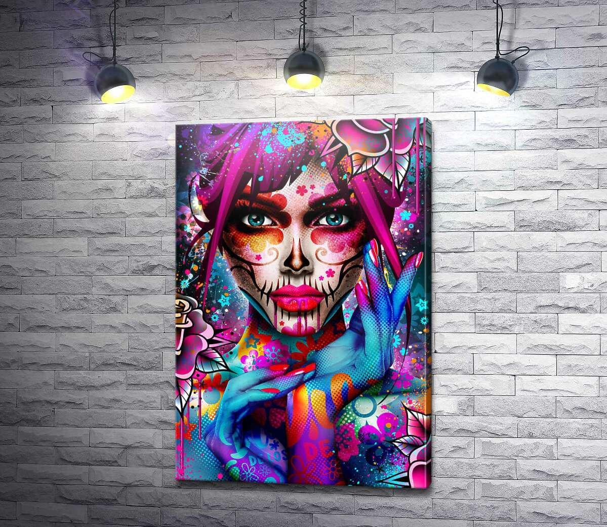 Картина ArtPoster Девушка в образе смертельной красоты с ядовитыми цветами 87x130 см Модуль №1 (003856)
