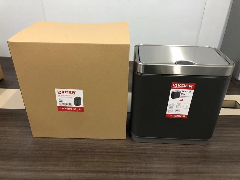 Відро для сміття сенсорне Koer TC-020212-07 прямокутне 12 л Графіт (KR5585) - фото 6 Відро для сміття сенсорне Koer TC-020212-07 прямокутне 12 л Графіт (KR5585) - фото 6