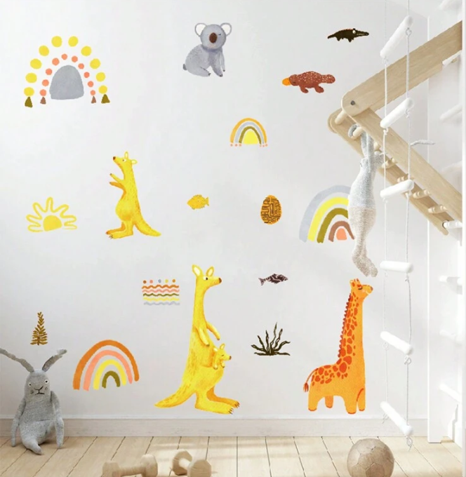 Набір вінілових наклейок декоративних Зоопарк в дитячу кімнату 30х90 см Набір вінілових наклейок декоративних Зоопарк в дитячу кімнату 30х90 см
