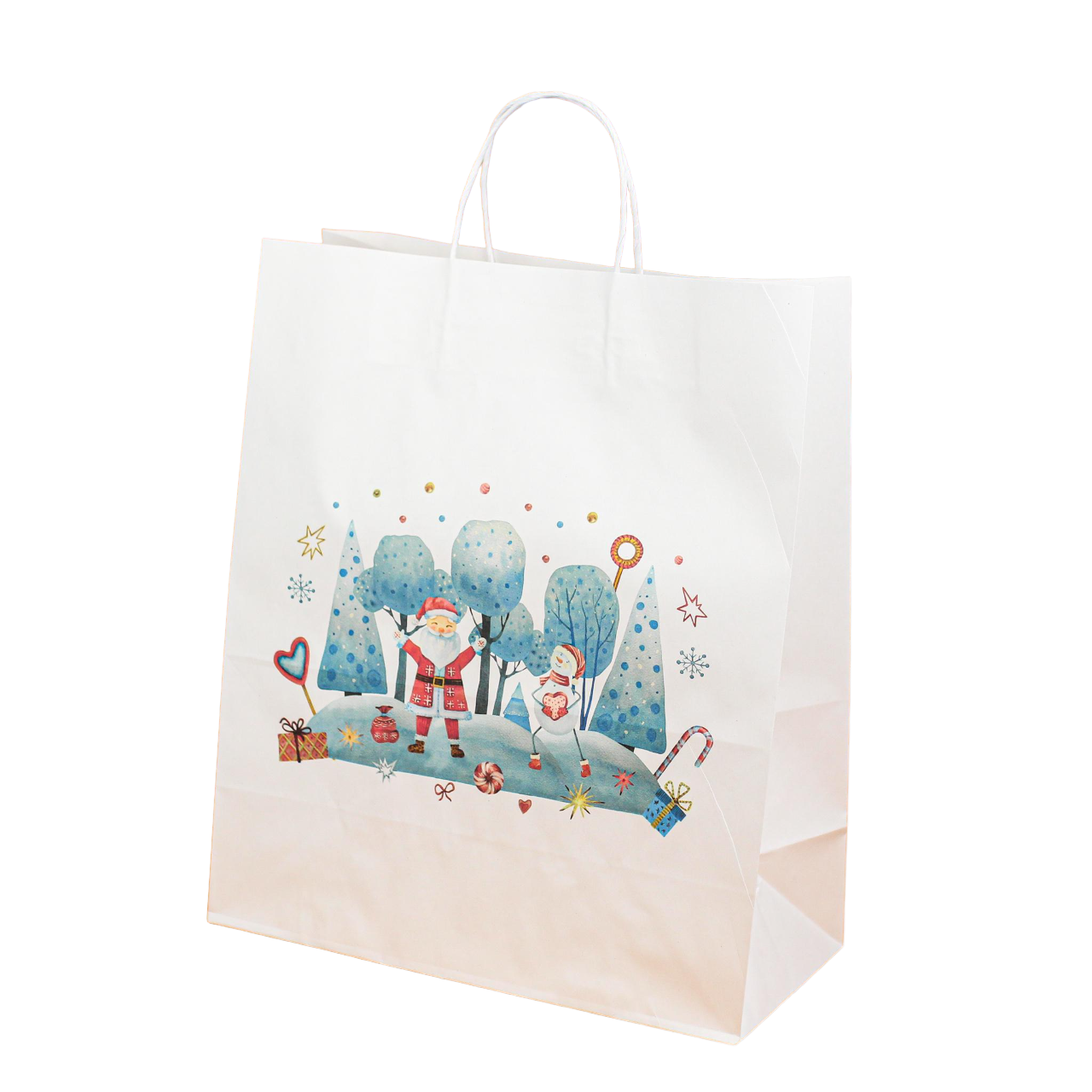 Подарочный пакет бумажный новогодний 320х150х380 мм 10 шт.