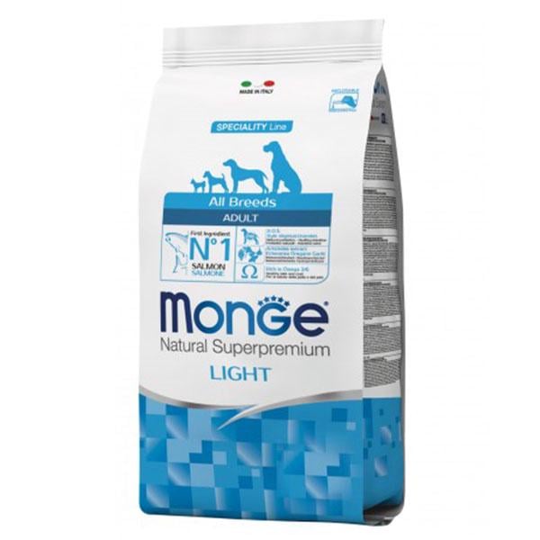 Корм для собак сухой Monge Dog All Breeds Light лосось 15 кг (000025642)