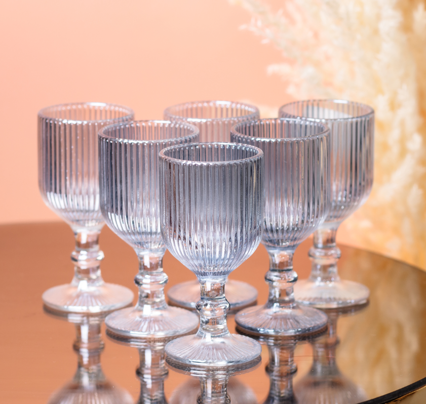 Набор рюмок для крепких ребристых напитков 6 шт. по 50 мл - фото 3 Набор рюмок для крепких ребристых напитков 6 шт. по 50 мл - фото 3