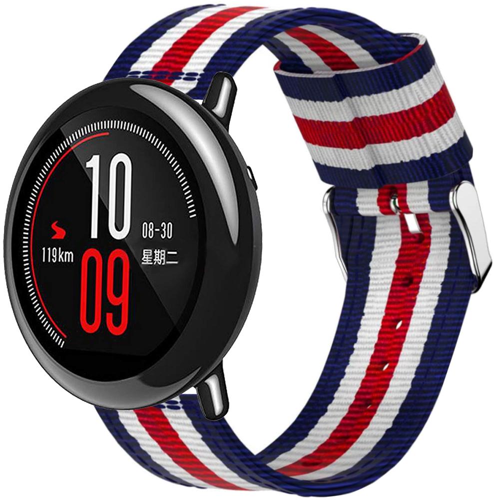 Ремешок тканевый Canvas для Amazfit Pace Blue/White/Red (19688)