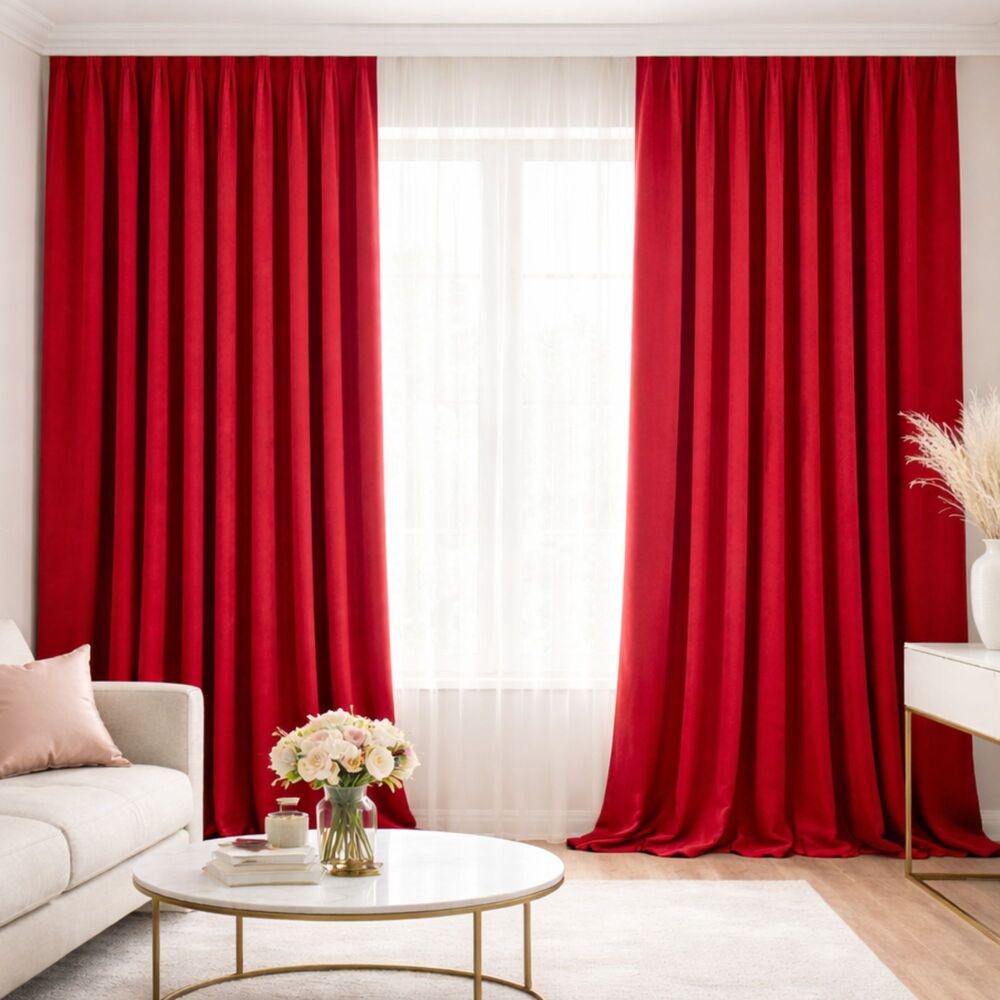 Комплект штор V-19 Soft Velvet Lux на шторной тесьме 2 шт. 150х260 см Красный (27342)