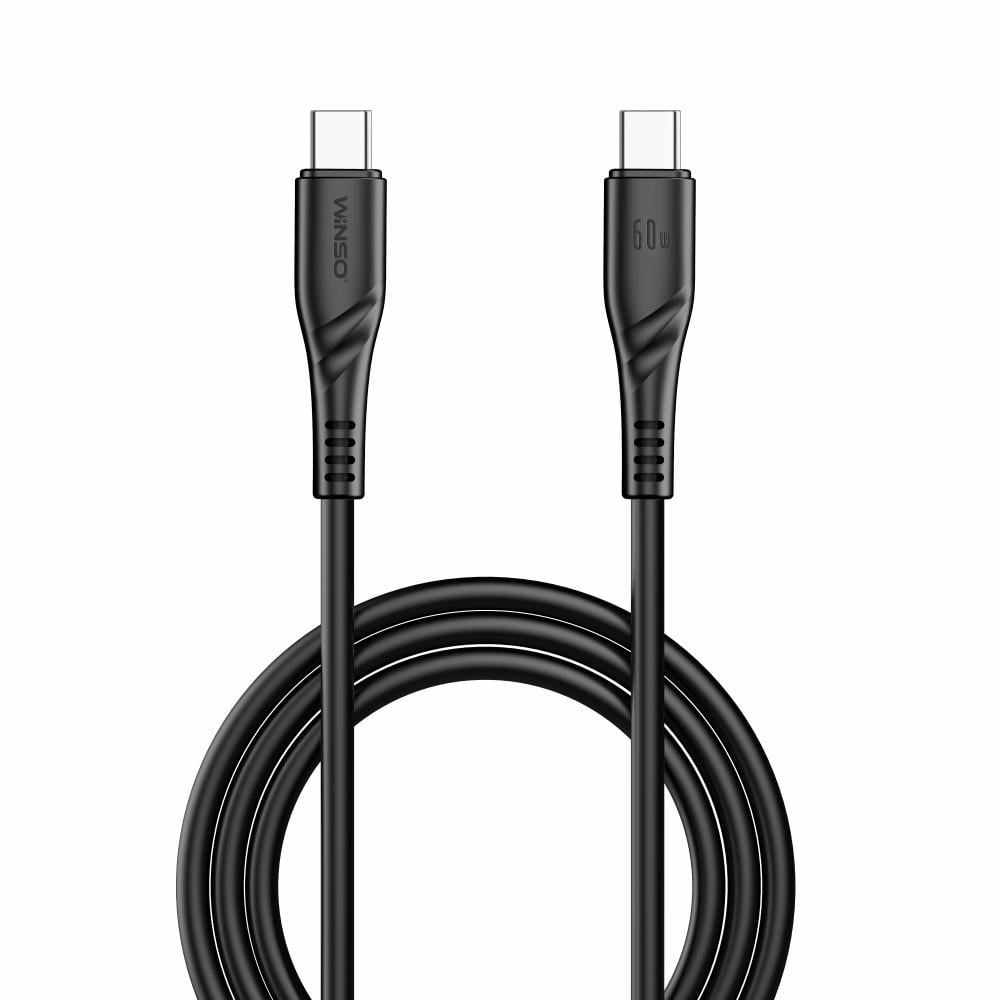 Кабель Winso Pro Type-C to Type-C 60W PVC 1 м Черный (221105B)