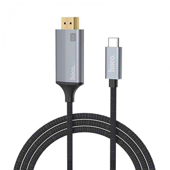 Адаптер Hoco UA13 Type C HDMI кабель переходник 2К 4К 1,8 м Серый
