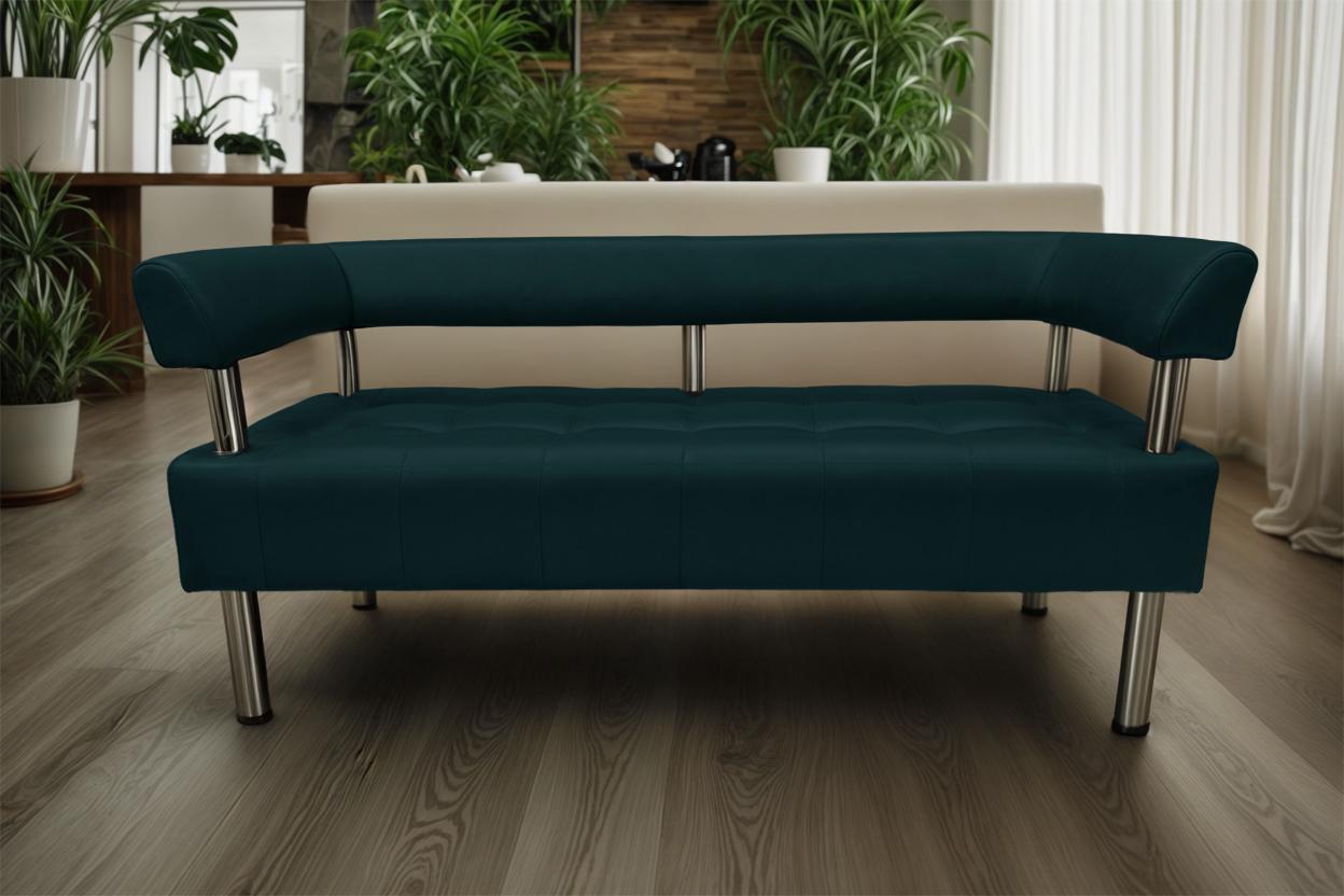 Диван офісний Tobi Sho Комфорт зі спинкою та підлокітниками 1800x530x750 мм шкірозамінник Морська хвиля (2215) - фото 3