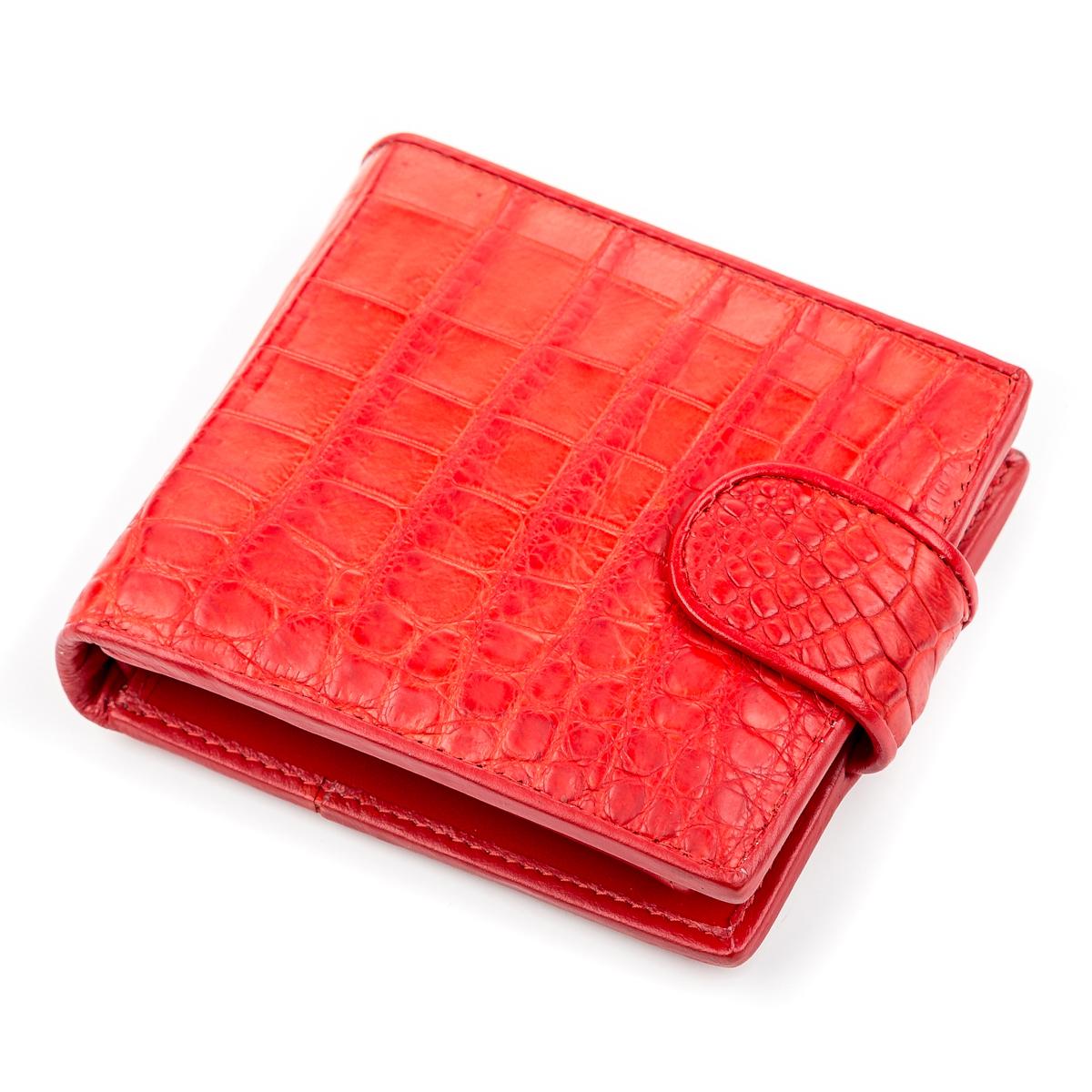Портмоне женское Crocodile Leather 18137 из натуральной кожи крокодила Красный