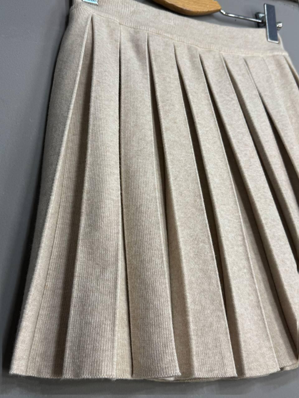 Юбка женская A-N 9956 вязаная теплая в складку на резинке OS Бежевый (4906) - фото 3 Юбка женская A-N 9956 вязаная теплая в складку на резинке OS Бежевый (4906) - фото 3