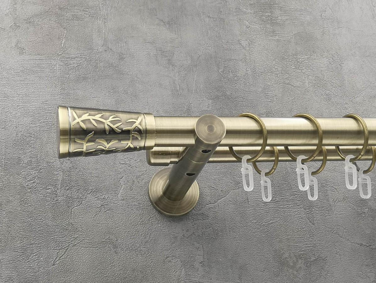 Карниз Quadrum Севілія гладка штанга подвійний універсальний 25/19 мм 160 см Антик (262047116)