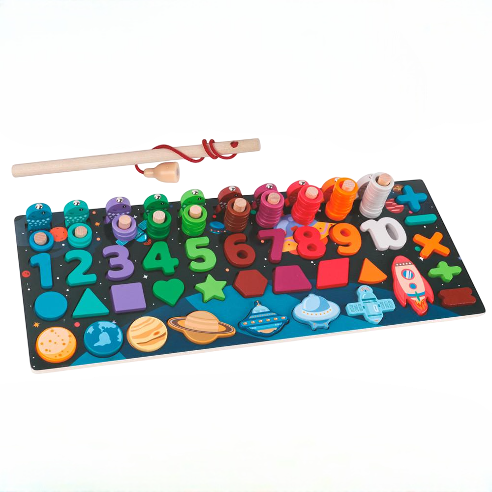 Дерев'яна гра сортер Монтессорі 5в1 Limo Toy MD1609 Космос з магнітною риболовлею (1535599570)
