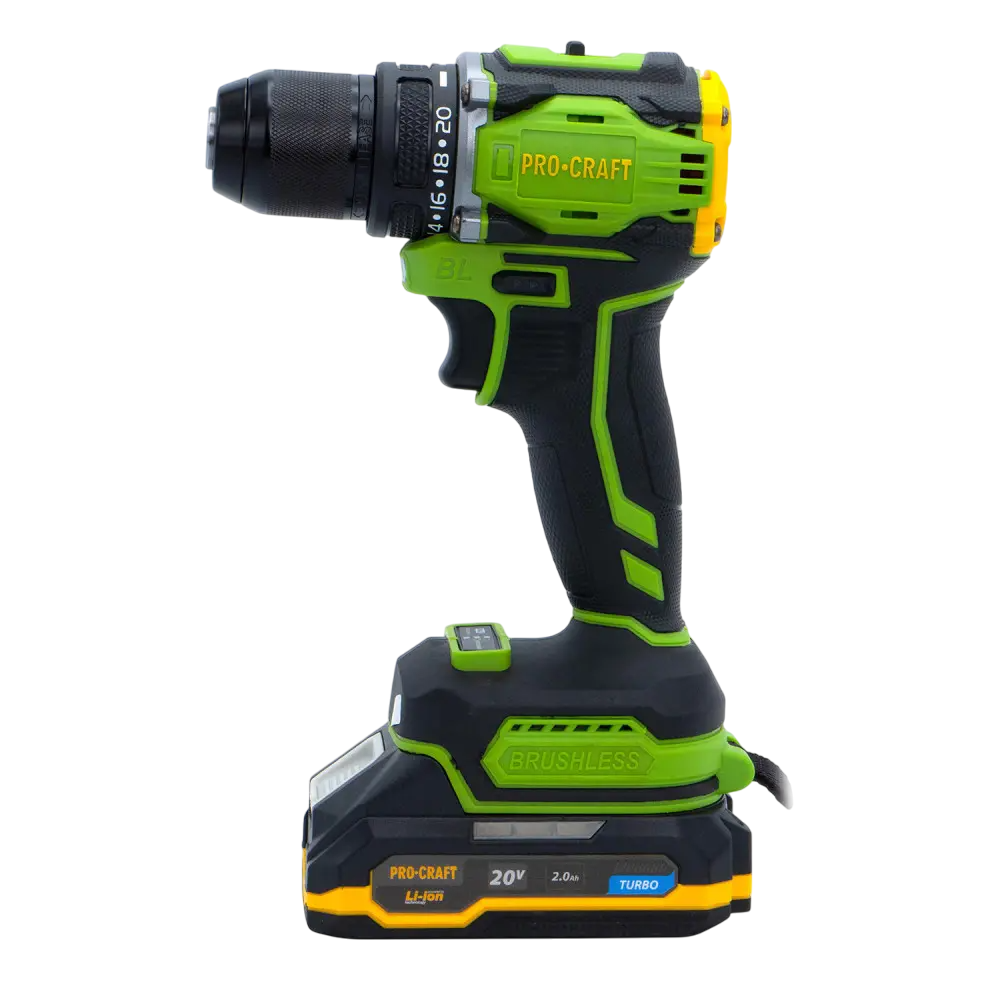 Шуруповерт аккумуляторный бесщеточный ProCraft PA18Pro с 1 аккумулятором Li-ion и зарядным устройством с кейсом