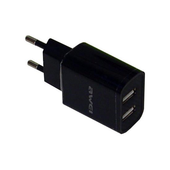 Адаптер 2 USB AWEI Чорний (015952) Адаптер 2 USB AWEI Чорний (015952)