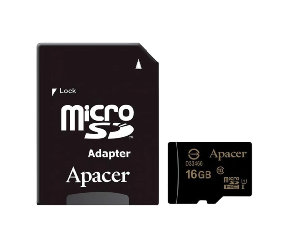 Карта пам'яті Apacer UHS-1 microSDHC Adapter SD 16Gb Black - фото 1