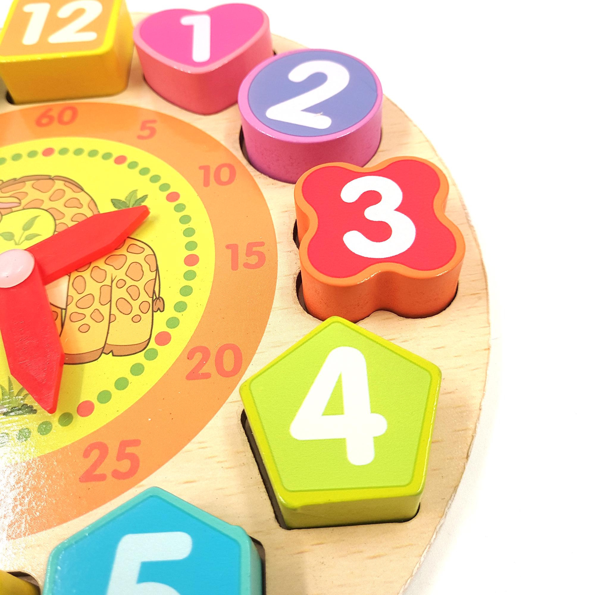 Сортер для малышей Часы 13 элементов жираф Разноцветный - фото 4 Сортер для малышей Часы 13 элементов жираф Разноцветный - фото 4