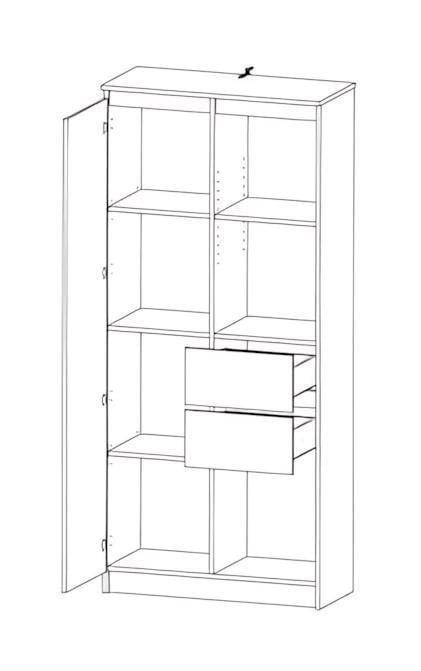 Шкаф пенал Мебель-Сервис Bruklin 1Д3П2Ш 80,4х35,8х179,6 см Белый (28504797) - фото 2
