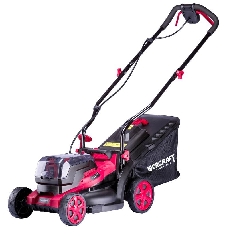 Газонокосилка с мешком аккумуляторная Worcraft CLM-S40Li с аккумулятором 2 шт. 4А и зарядным 40В (43066)