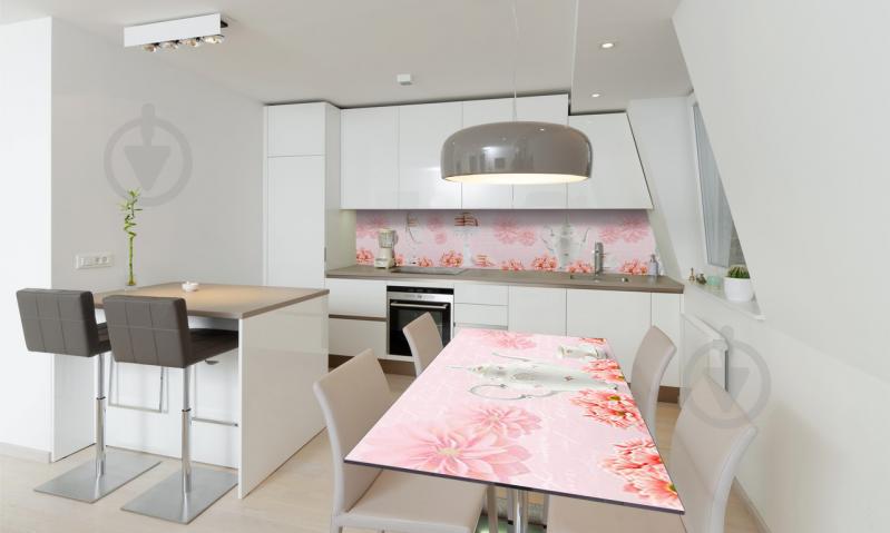 Наклейка виниловая на стол Zatarga «Розовые Хризантемы» 600х1200 мм Z180868st