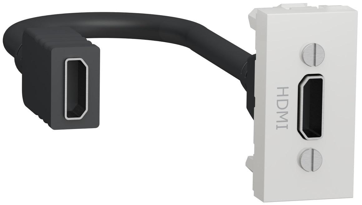 Розетка Schneider Electric Unica HDMI 1 модуль Белый (NU343018) Розетка Schneider Electric Unica HDMI 1 модуль Белый (NU343018)