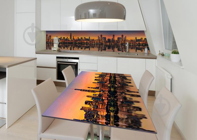 Наклейка 3Д виниловая на стол Zatarga «Вечерняя охра» 600х1200 мм для домов, квартир, столов, кофейн, кафе