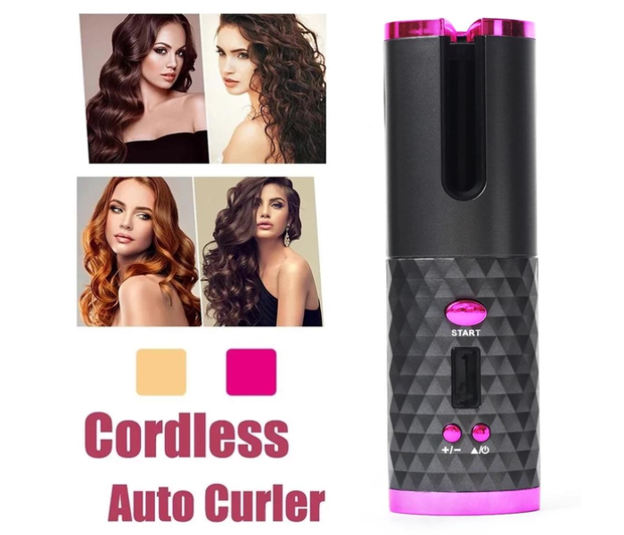 Стайлер беспроводной автобигуди Hair Curler YX-801 40W Black/Pink (599341) - фото 2