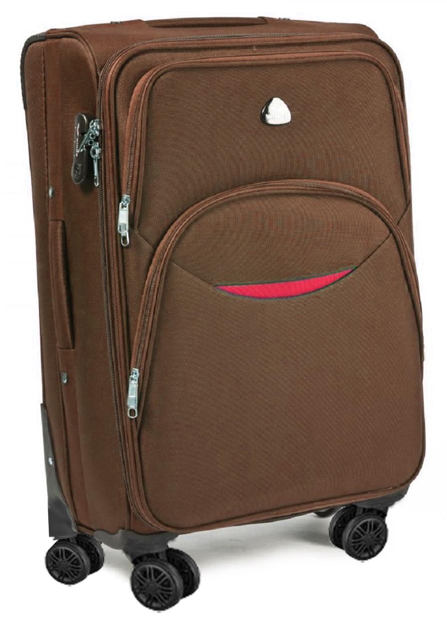 Валіза тканинна Wings 1708 середня 4 колеса Коричневий (Vt00089)