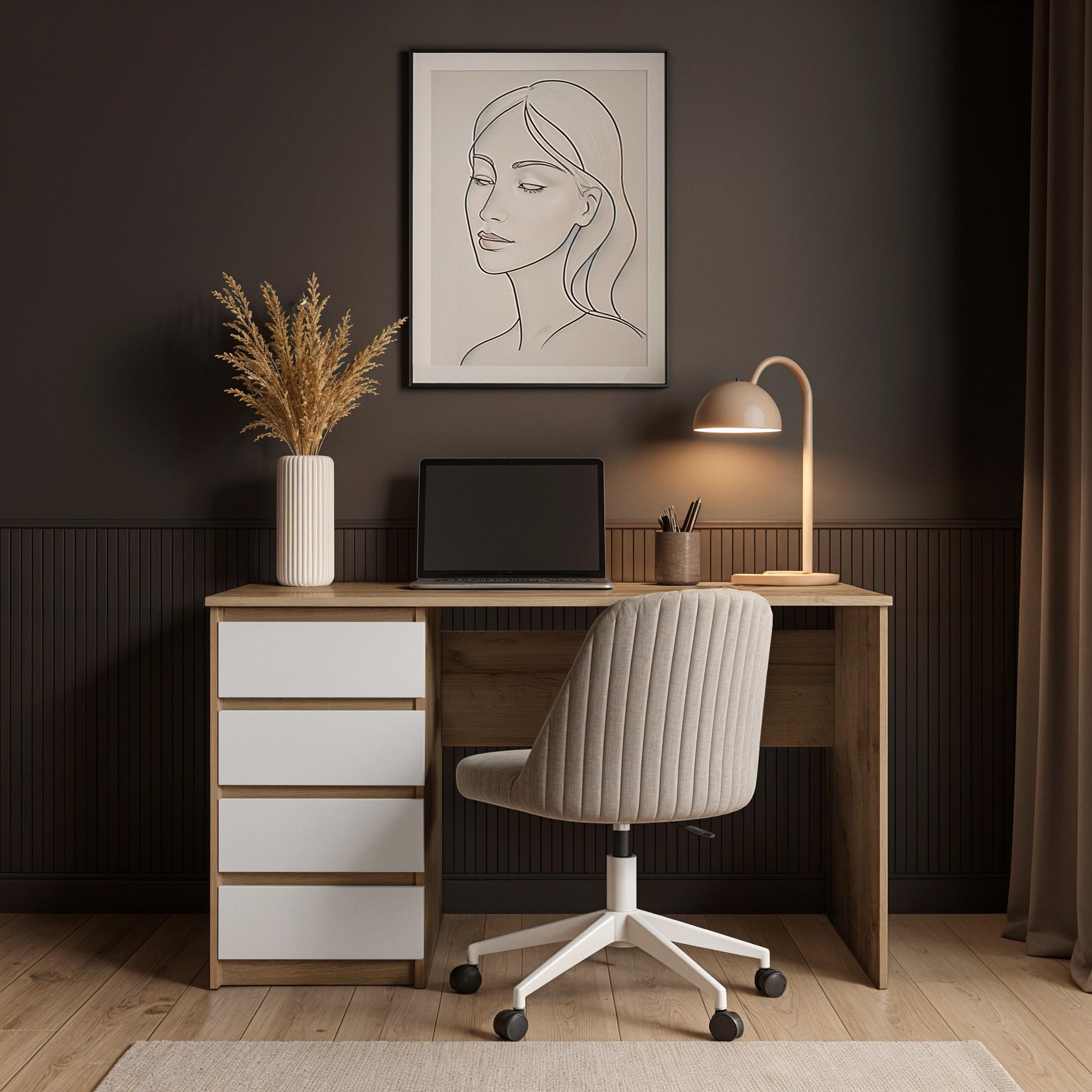 Стіл письмовий лівий Арес 1104x514x760 мм Дуб Аппалачі/Білий - фото 2 Стіл письмовий лівий Арес 1104x514x760 мм Дуб Аппалачі/Білий - фото 2