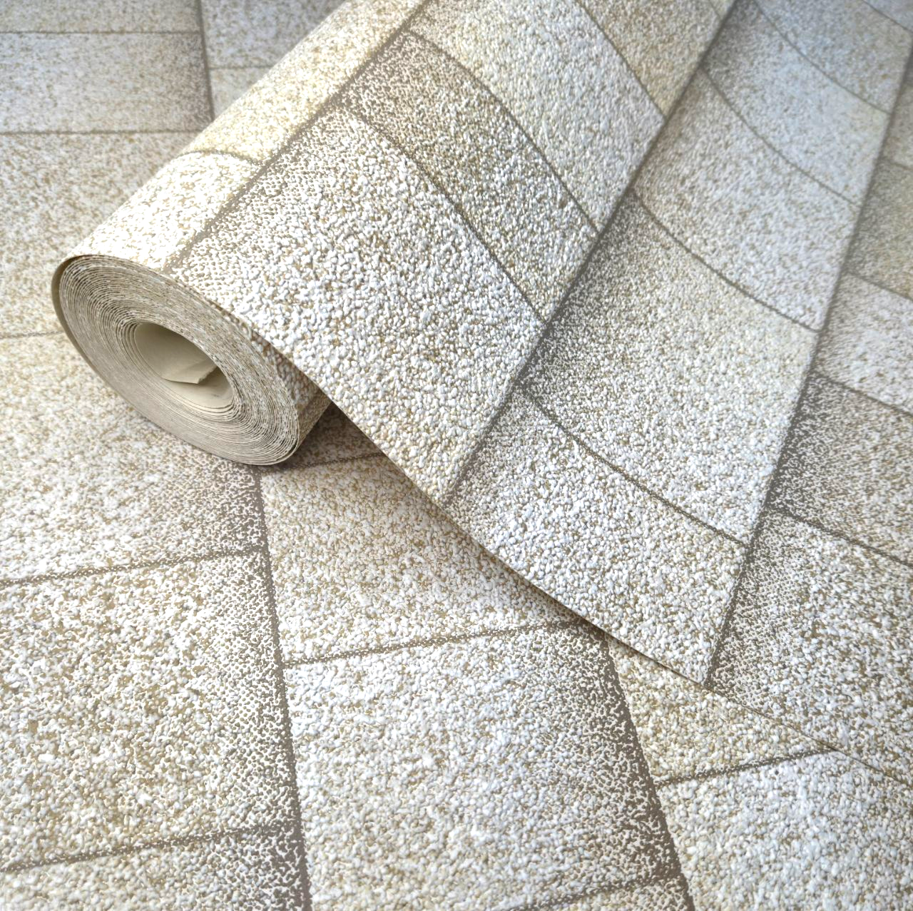 Обои виниловые Славянские обои 9445-01 плитка для гостиной/коридора/кухни 10x0,53 м Бежевый (2502222533)