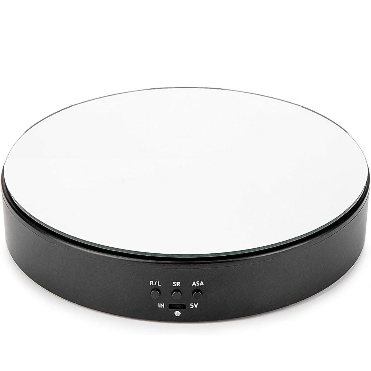 Столик поворотный для фото Andoer TT-19 для 3D и предметной съемки 360° с зеркальной накладкой 19 см Черный - фото 2 Столик поворотный для фото Andoer TT-19 для 3D и предметной съемки 360° с зеркальной накладкой 19 см Черный - фото 2