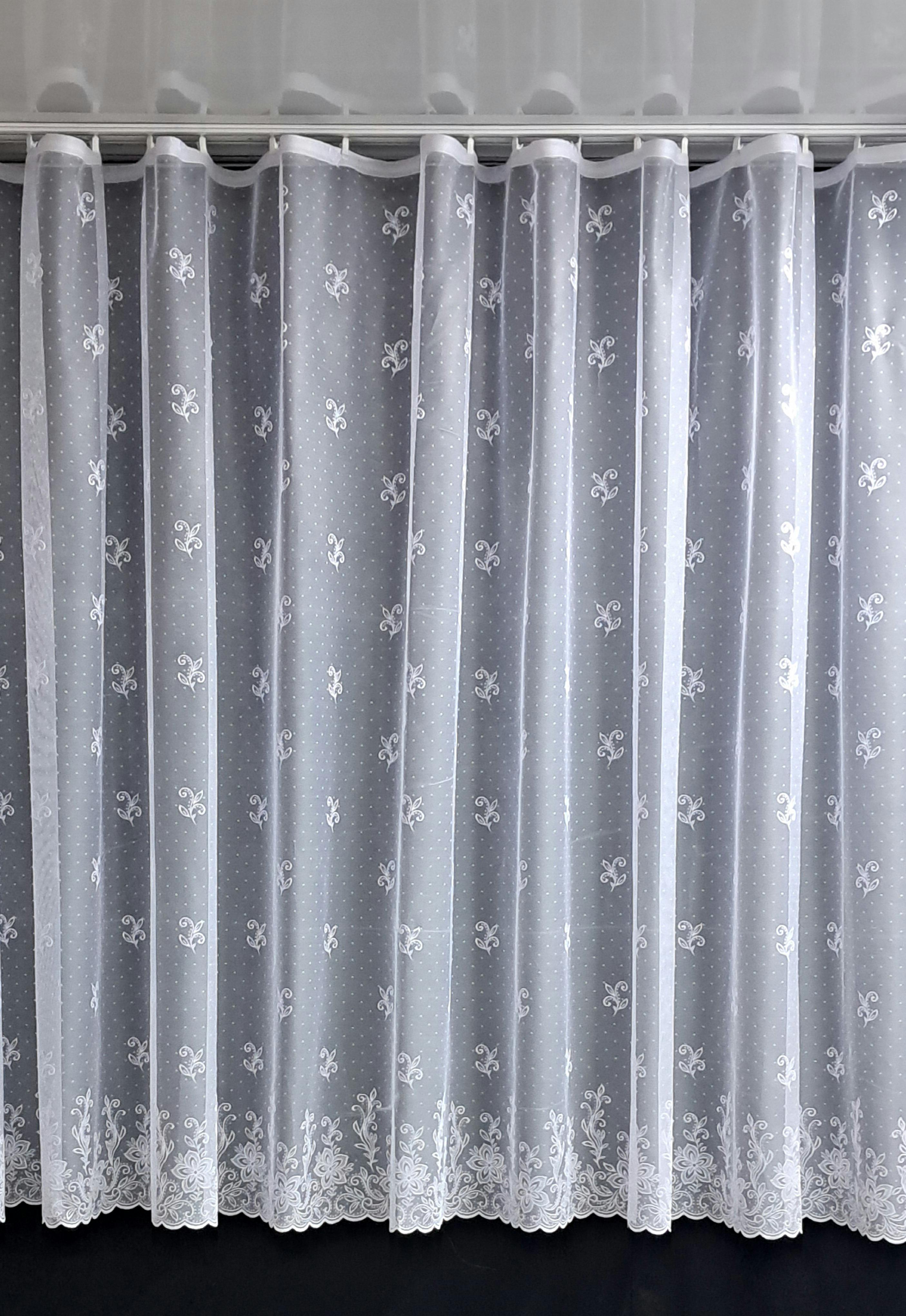 Гардина кухонная жаккардовая короткая 170х400 см Белый (1724.1)