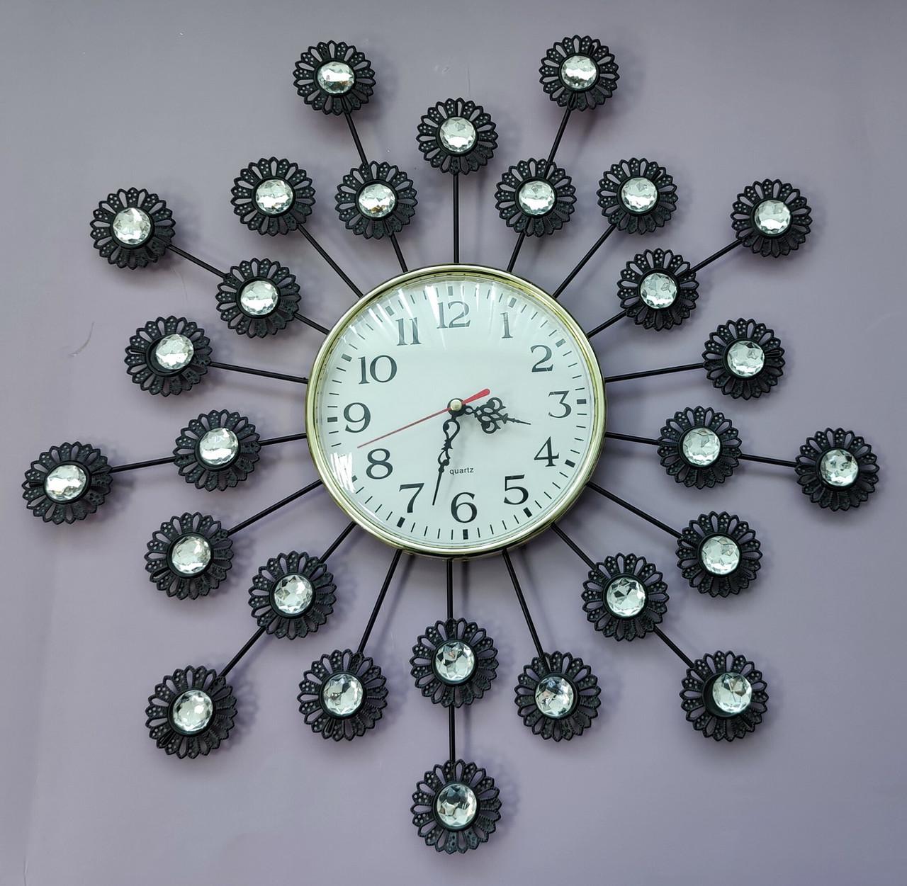 Часы настенные металлические 45x45 см 1xAA (QM6188)