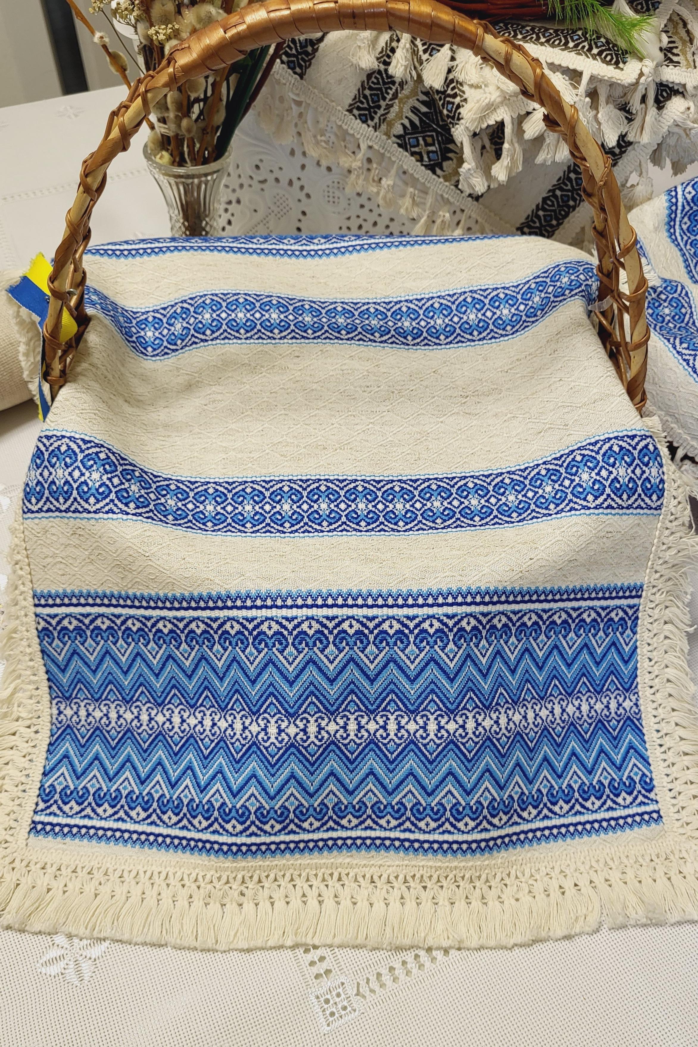 Салфетка-полотенце ткано-декоративная с бахромой на праздничную корзину (Арт-060)