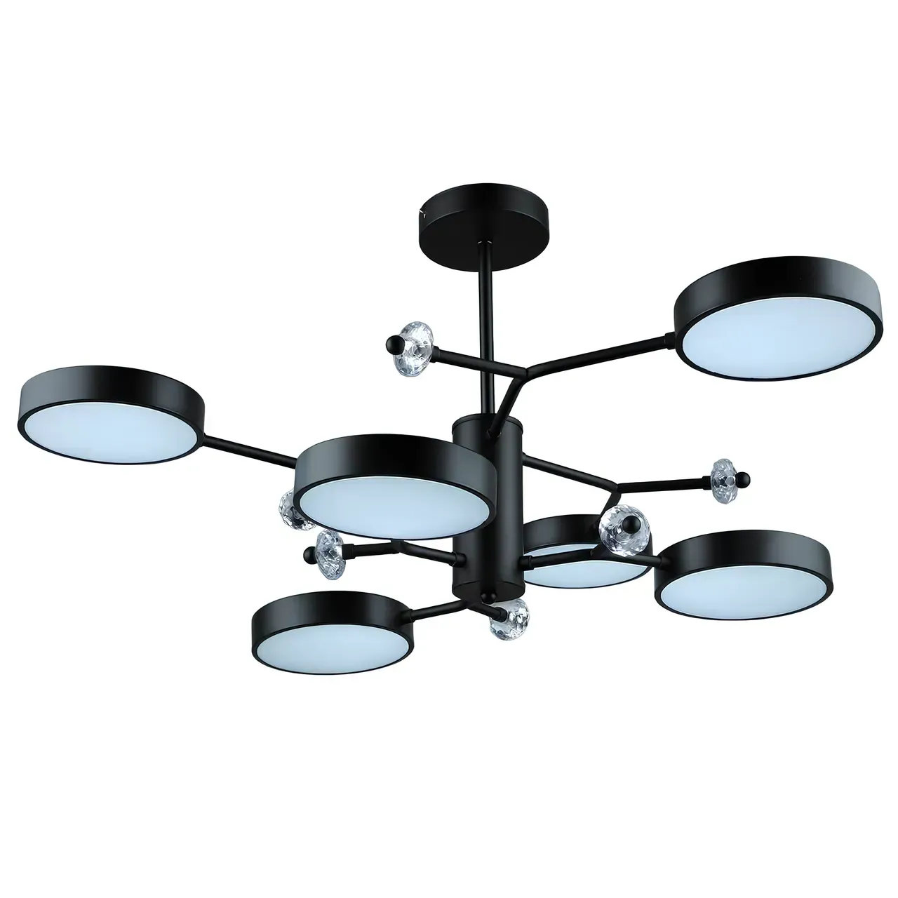 LED-люстра потолочная Sirius на шесть акриловых плафонов 3000/6500К IP20 N5502/6 60W Черный (28685776)