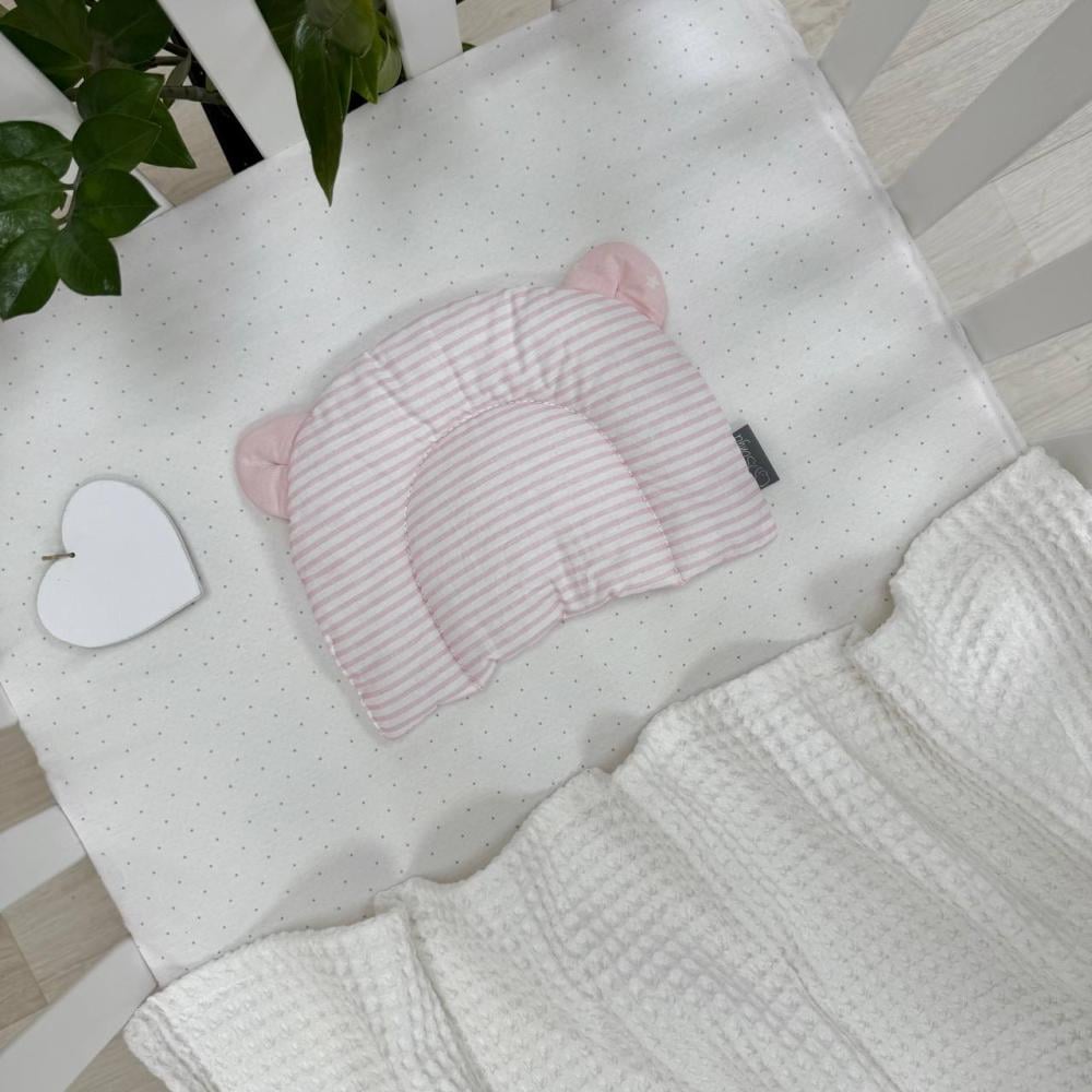 Подушка-позиционер детская Полоска с ушками 28х21 см Розовый (1796) Подушка-позиционер детская Полоска с ушками 28х21 см Розовый (1796)