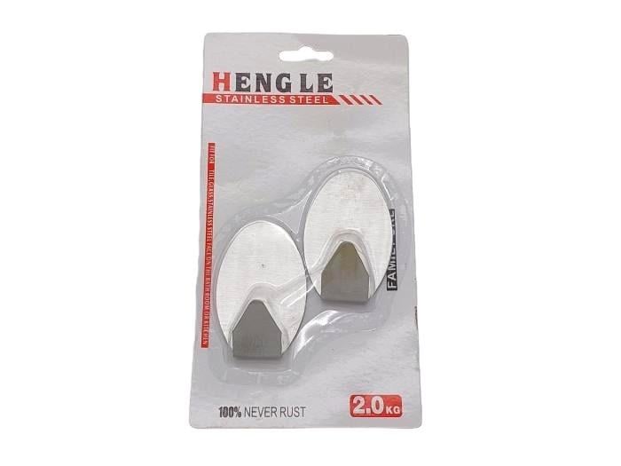 Гачок-тримач для рушників на липучці Овал із нержавіючої сталі 7х4 см 2 шт. (438596181)