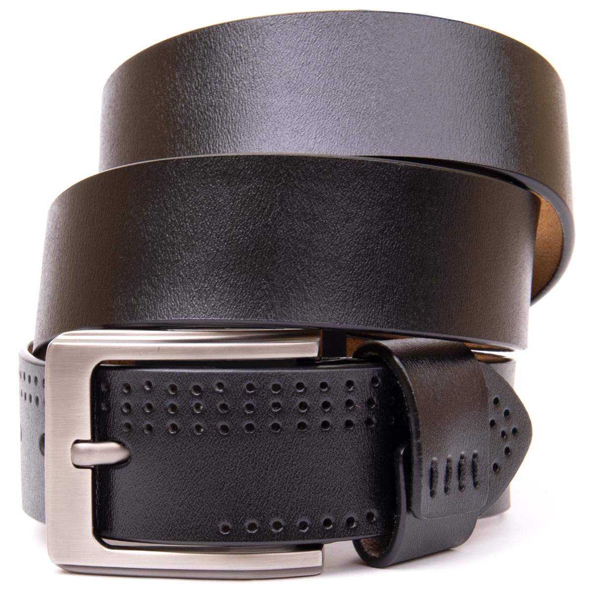 Ремень мужской Vintage Belt 20383 из натуральной кожи Черный