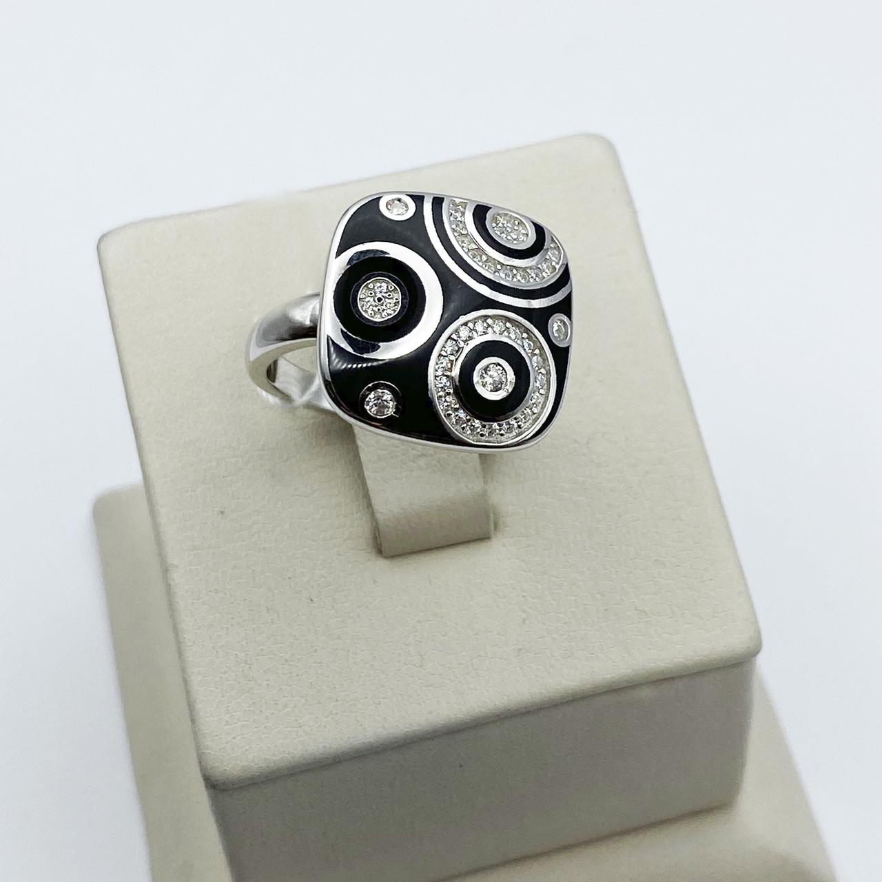 Кольцо серебряное с ювелирной эмалью р. 17,5 6,4 г (2024034758)