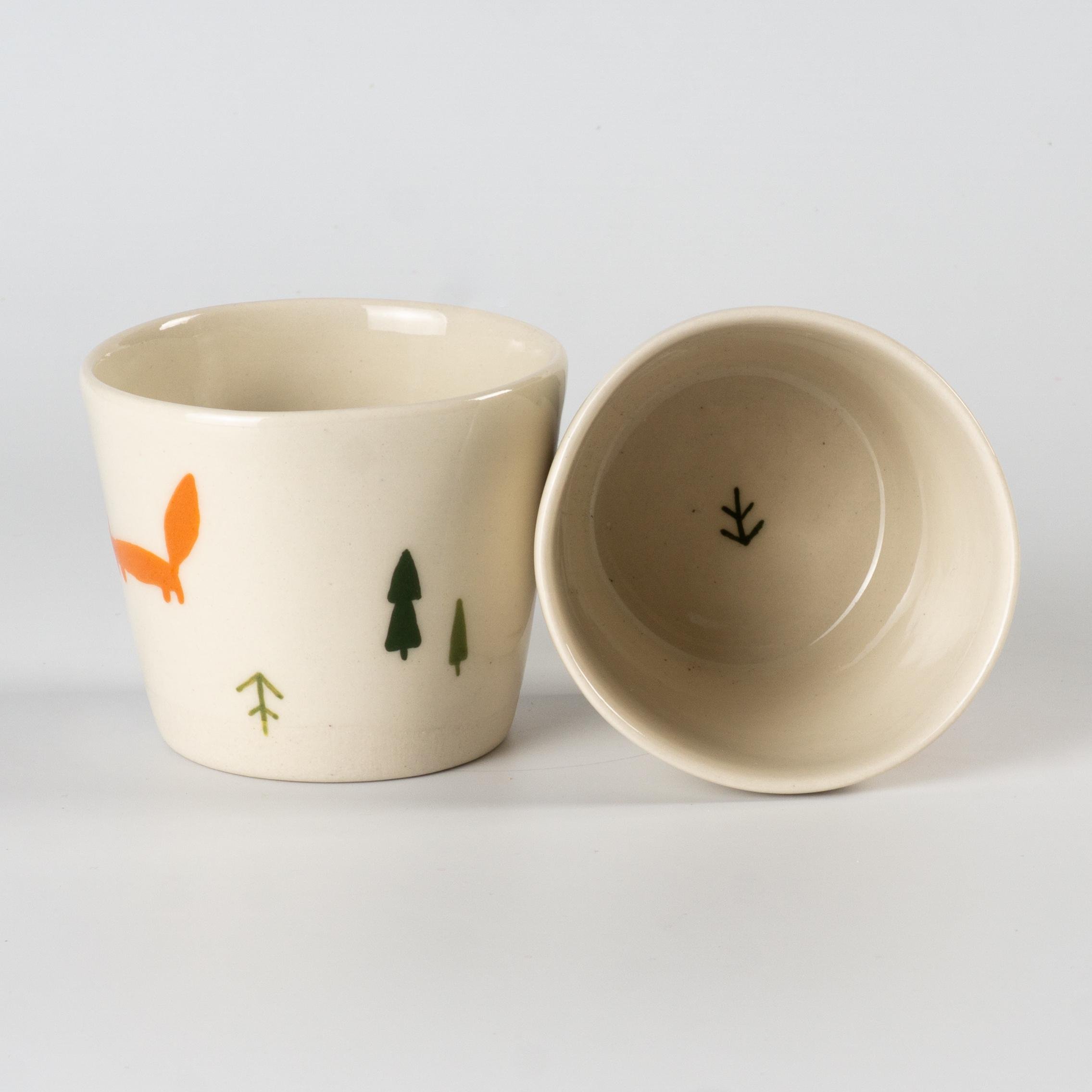 Стаканчик керамический с лисичками ручная работа полуфарфор 200 мл (PRS-GL-IMG-ONE-I-FOX) - фото 3 Стаканчик керамический с лисичками ручная работа полуфарфор 200 мл (PRS-GL-IMG-ONE-I-FOX) - фото 3