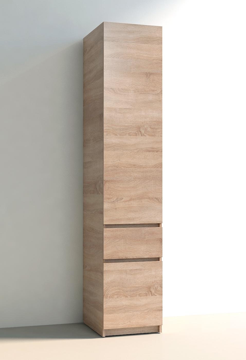 Шафа пенал Мастер Форм Брайт телескопічні напрямні 400х520х2000 мм Дуб сонома - фото 4 Шафа пенал Мастер Форм Брайт телескопічні напрямні 400х520х2000 мм Дуб сонома - фото 4