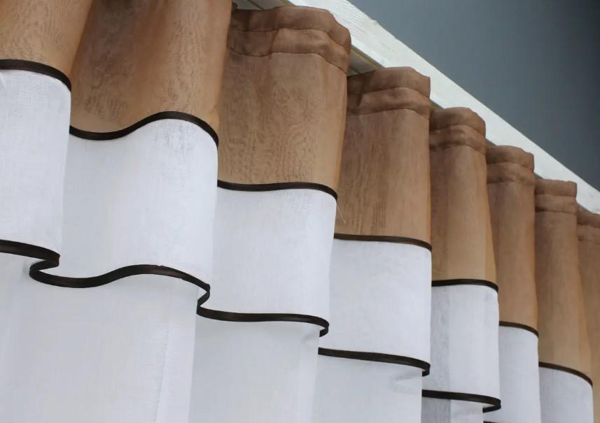 Занавеска на кухню 280х170 см Белый/Венге (110к) - фото 3